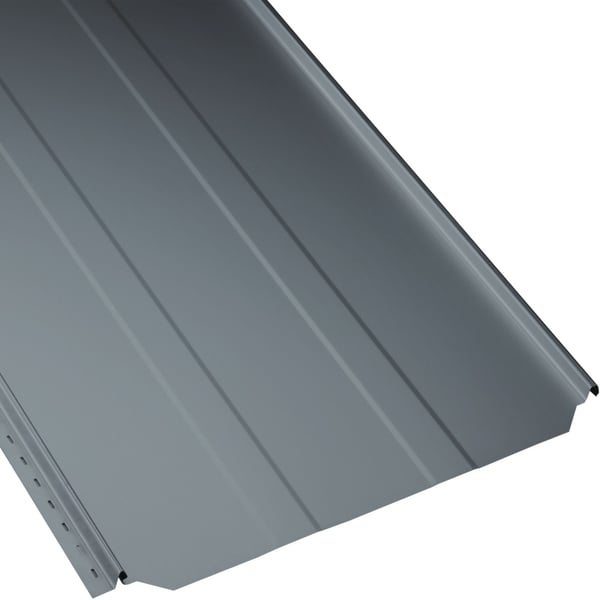 Staande felsplaat PD-510-S trapezium Pelsgrijs, 0,50 mm, hoofdaanzicht met profielstructuur
