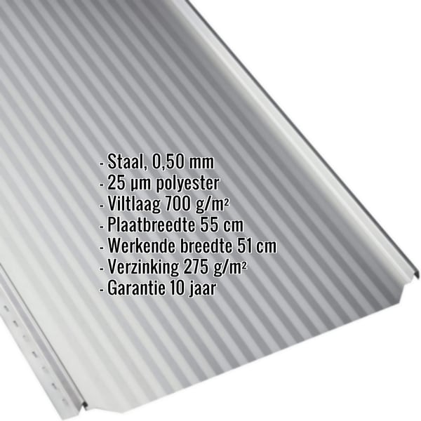 Felsplaat PD-510-S Micro Lichtgrijs, detailweergave met productgegevens