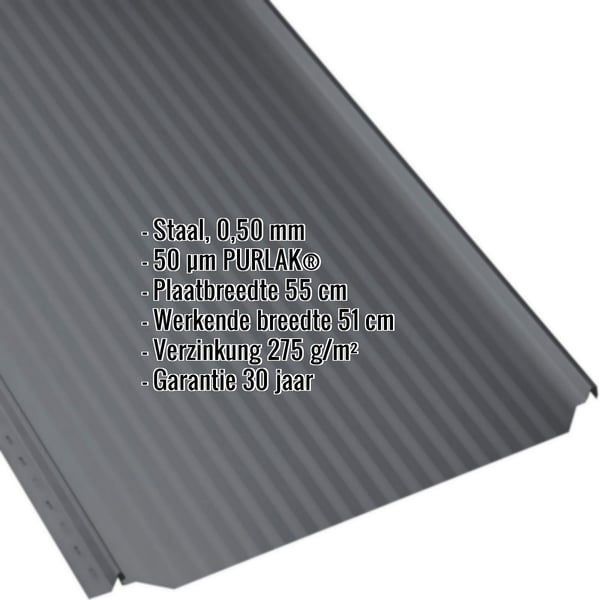 Felsplaat PD-510-S Micro in antracietgrijs, 0,50 mm, met ingebedde productgegevens