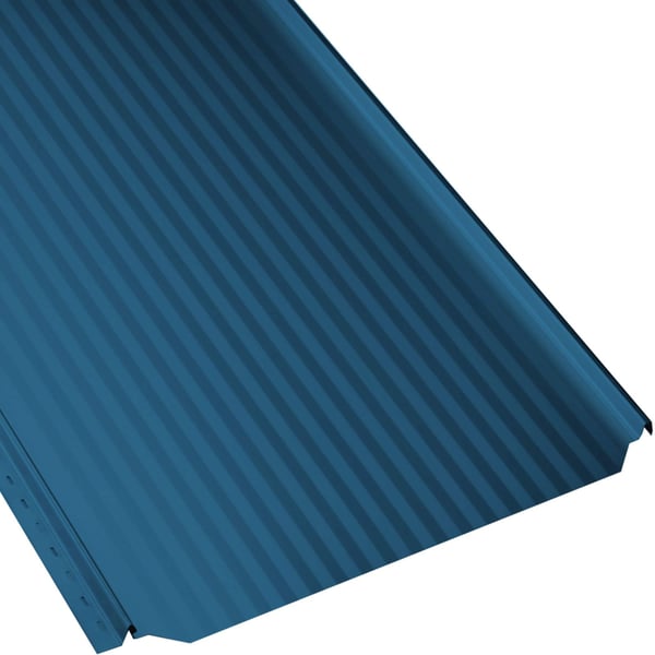 Felsplaat PD-510-S Micro Gentiaanblauw (RAL 5010) in detailaanzicht, schuin van boven
