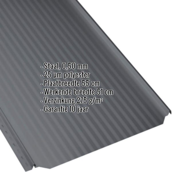 Felsplaat PD-510-S Micro antracietgrijs, 0,50 mm, met ingebedde productgegevens