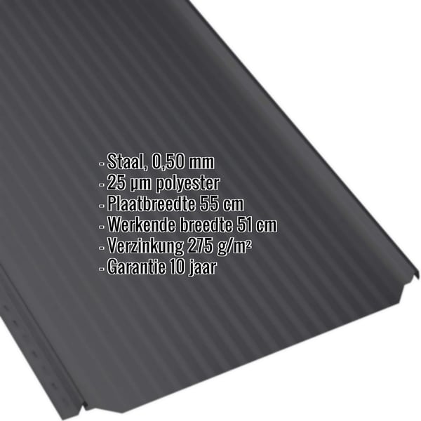 Felsplaat PD-510-S Micro Gitzwart RAL 9005 met ingebedde specificaties