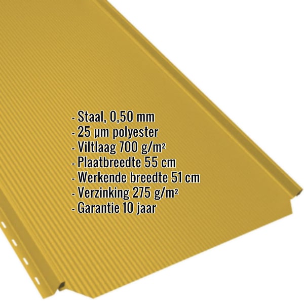 Felsplaat PD-510-S in Koolzaadgeel, 0,50 mm, met Nano anti-condens coating en ingebedde productdetails
