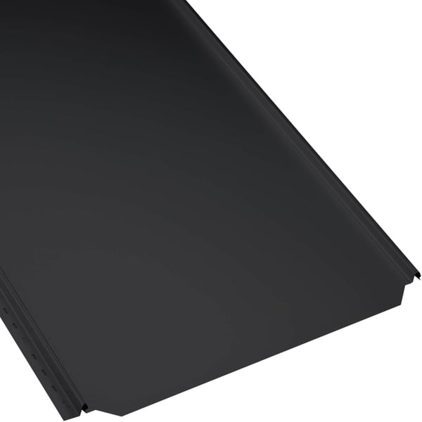 Staande felsplaat PD-510-S Vlak Gitzwart, 0,50 mm, PURLAK® coating, bovenaanzicht schuin
