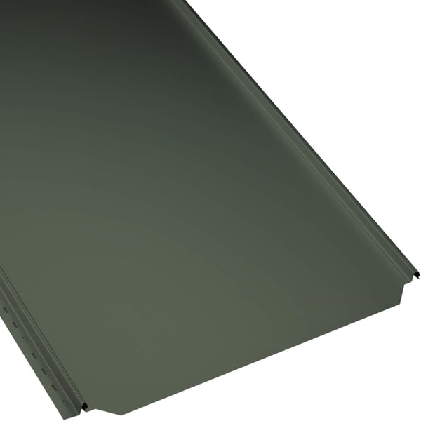 Staande felsplaat PD-510-S Vlak, Chroomoxydegroen, 0,50 mm, PURMAT® coating, detail van de profielranden