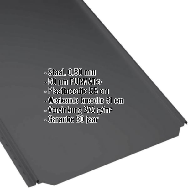 Felsplaat PD-510-S Vlak Gitzwart RAL 9005 met ingebedde productinformatie