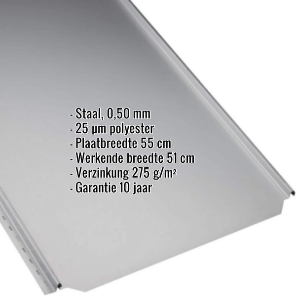 Felsplaten PD-510-S vlak Zilver-Metallic met weergegeven productinformatie