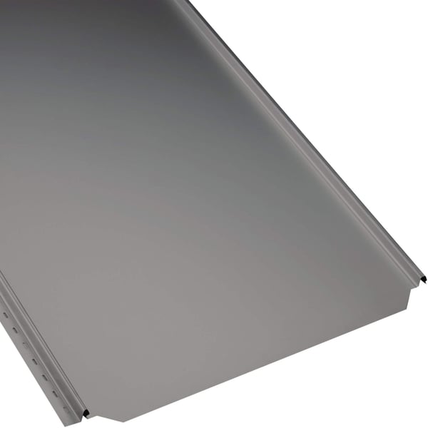 Staande felsplaat PD-510-S vlak, grijs aluminiumkleurig, detail van de profilering