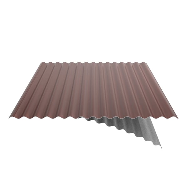 Golfplaat 18/1064 | Dak | Anti-Drup 2400 g/m² | Staal 0,63 mm | 25 µm Polyester | 8012 - Roodbruin