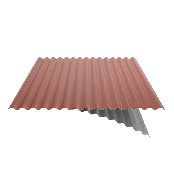 Golfplaat 18/1064 | Dak | Anti-Drup 2400 g/m² | Staal 0,63 mm | 25 µm Polyester | 8004 - Koperbruin