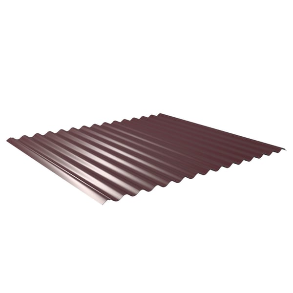 Golfplaat 18/1064 in Wijnrood (RAL 3005) met 25 µm polyestercoating, hoofdweergave
