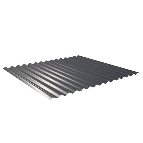 Golfplaat 18/1064 antracietgrijs, 0,50 mm, polyestercoating, hoofdaanzicht schuin van boven