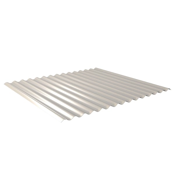 Golfplaat 18/1064, Grijswit (RAL 9002), 0,50 mm, hoofdaanzicht, schuin van boven