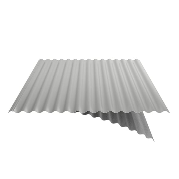 Golfplaat 18/1064 Zilver-Metallic met zichtbare anticondenscoating, schuine doorsnede