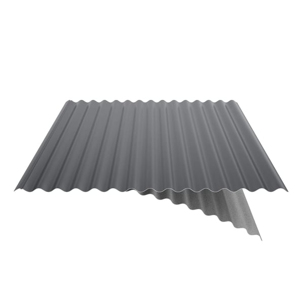 Golfplaat 18/1064 donkergrijs, 0,50 mm, met zichtbare antidruipvliescoating