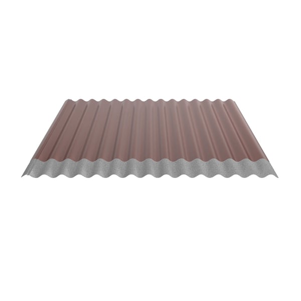 Golfplaat 18/1064 aluminium 0,70 mm roodbruin met grijze anticondensviltlaag aan de onderzijde