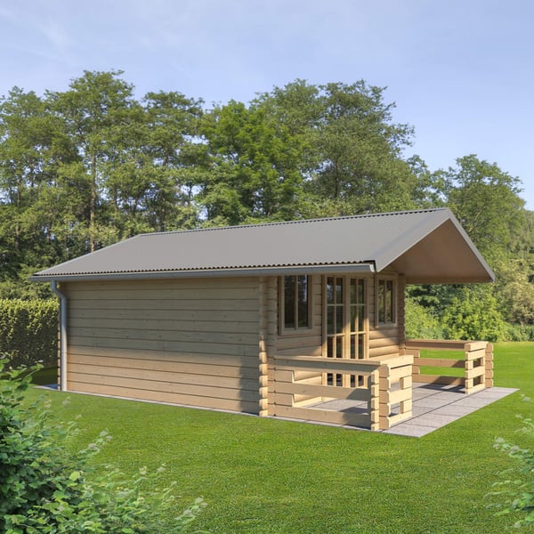 Golfplaat 18/1064 aluminium Zilver-Metallic op het dak van een tuinhuisje