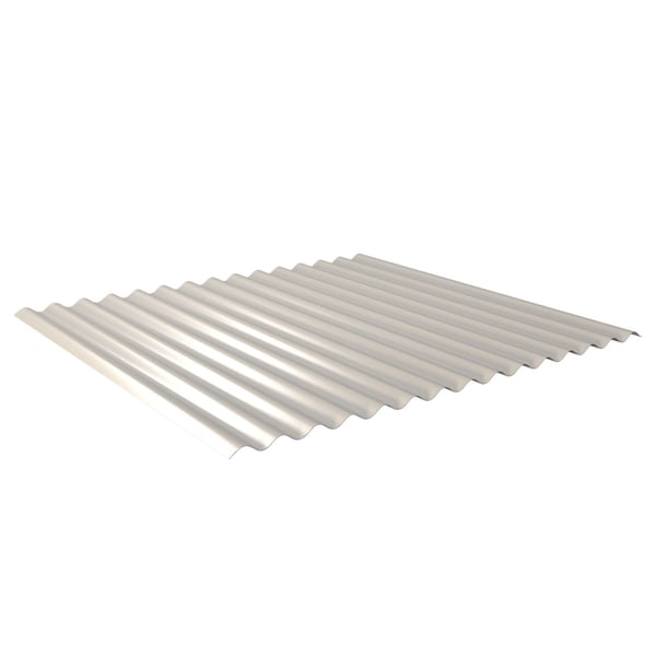 Golfplaat 18/1064 wand, Grijswit (RAL 9002), 0,75 mm staal, hoofdaanzicht schuin van boven