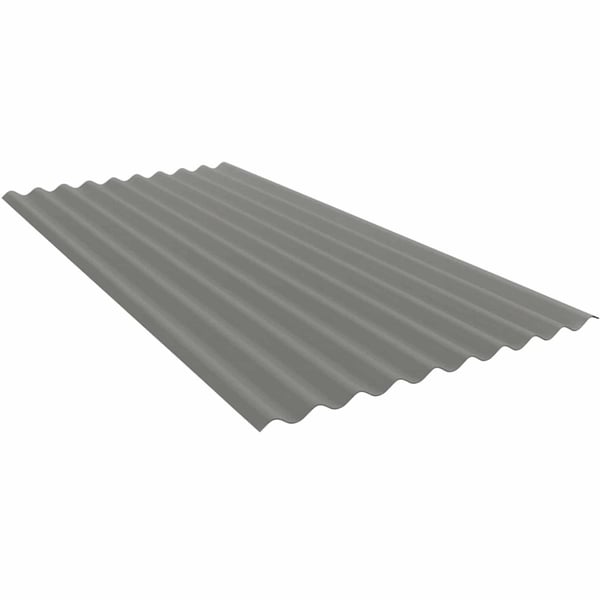 Golfplaat PF25W in grijs aluminiumkleurig (RAL9007), 0,75 mm staal, hoofdaanzicht