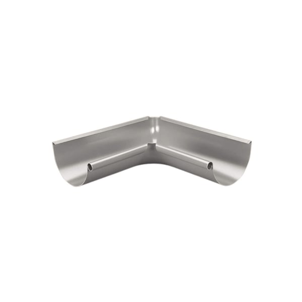 Dakgoot binnenhoek 90° van staal, grijs aluminiumkleurig RAL9007, hoofdweergave
