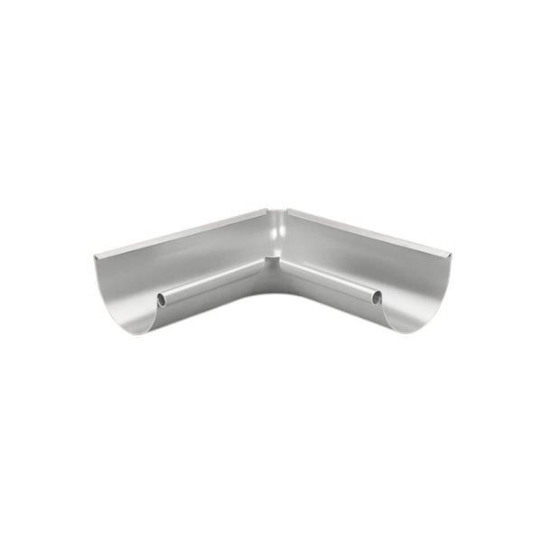 Dakgoot binnenhoek 90 graden van staal, Zilver-Metallic RAL 9006, bovenaanzicht