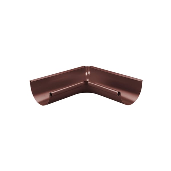 Dakgoot binnenhoek 90 graden van staal, RAL 8017 Chocoladebruin, 50 µm polyurethaan coating