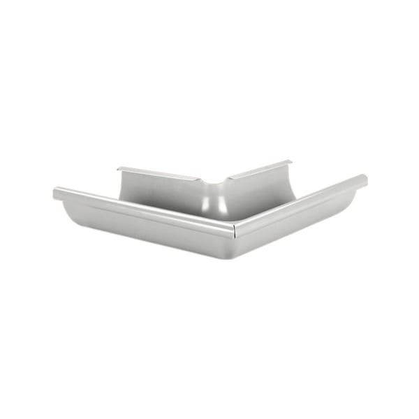 Dakgoot buitenhoek 90 graden van staal, Zilver-Metallic RAL 9006, hoofdweergave