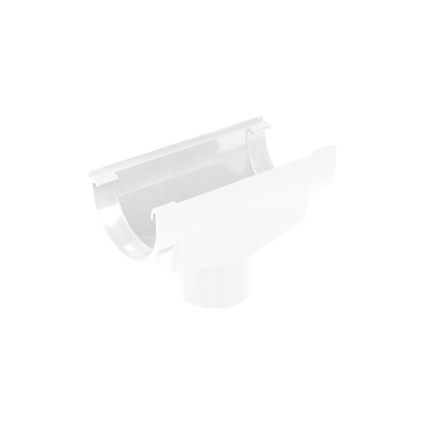 Dakgootuitloop van wit PVC van Plastmo, bovenaanzicht