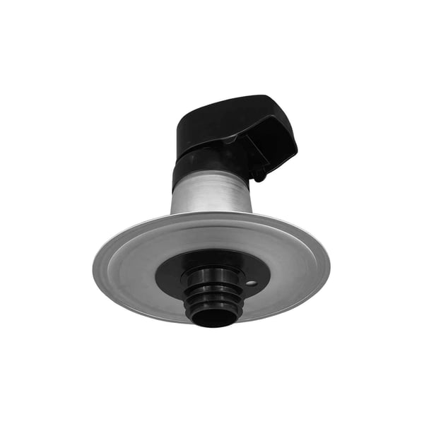 Kabeldoorvoer DACHPROTECT, aluminium, zwart en zilver-metallic, onderaanzicht met afdichtring