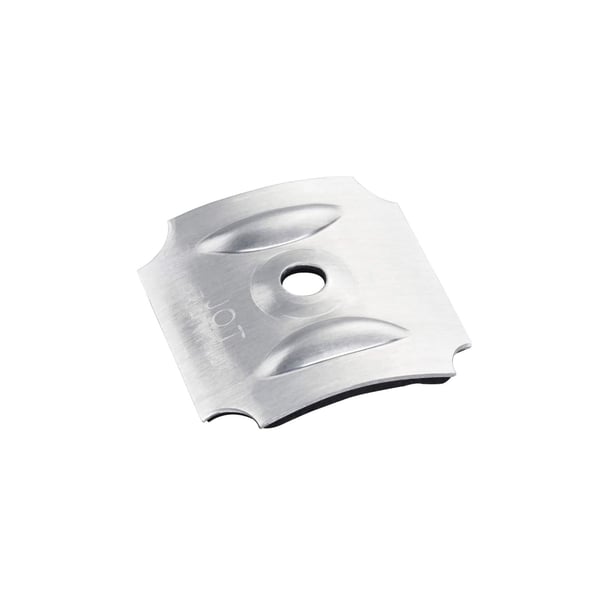 Aluminium kalot profiel 177/51 blank, met drie ribben en centrale boring, Scobalit logo