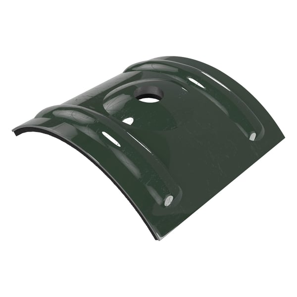 Kalot aluminium profiel 18/1064 Chroomoxydegroen RAL 6020, hoofdaanzicht, licht gebogen met schroefgat
