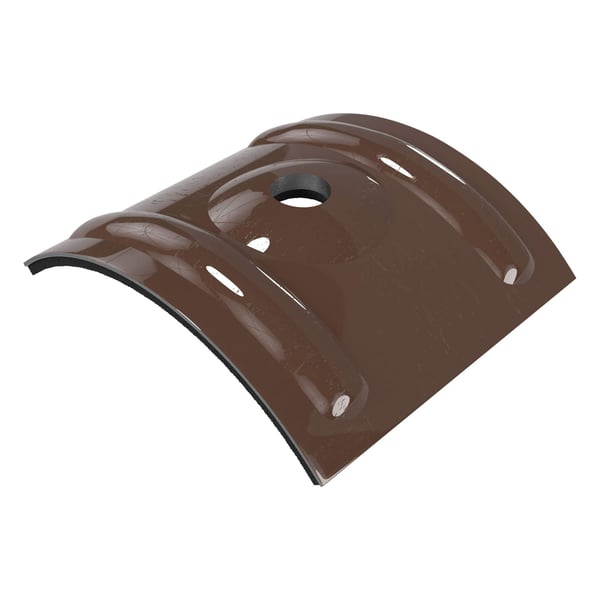 Kalot profiel 18/1064 aluminium sepiabruin RAL 8014, bovenzijde met boring