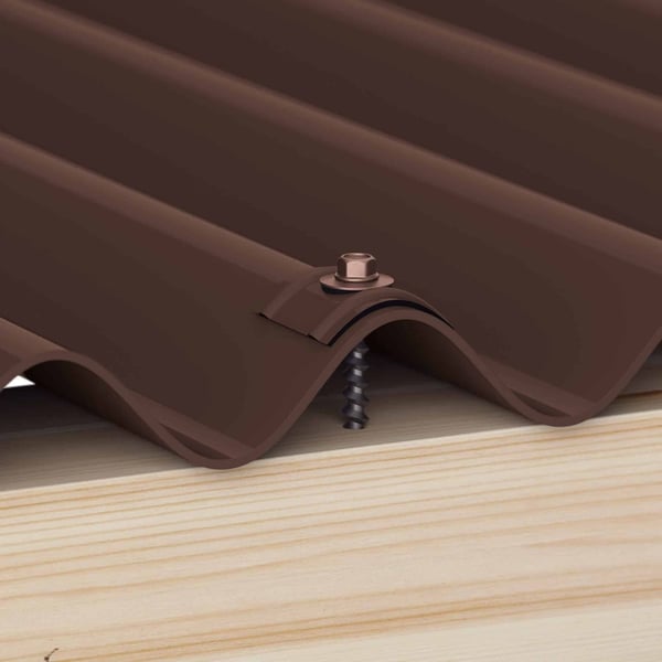 Kalot profiel 18/1064 aluminium chocoladebruin RAL 8017, montage op damwandplaat met schroef