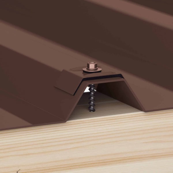 Kalot profiel 18DR 20M van aluminium Chocoladebruin RAL 8017 met schroef op damwandplaat