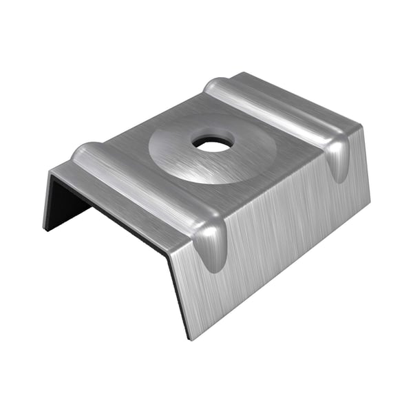 Kalot profiel 33/500 van blank aluminium met boring, hoofdaanzicht