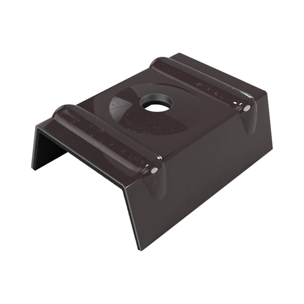 Aluminium kalot profiel 33/500 in chocoladebruin RAL 8017, bovenaanzicht