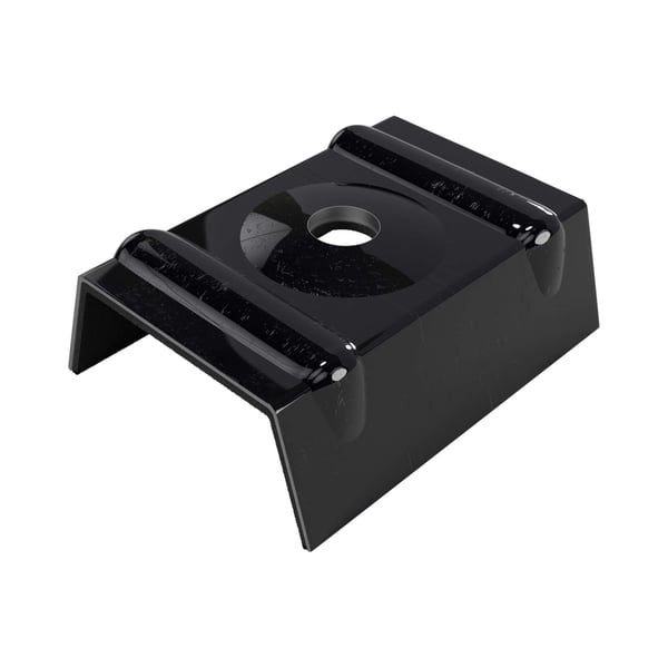 Kalot profiel 33/500 van aluminium gitzwart RAL 9005, bovenaanzicht schuin