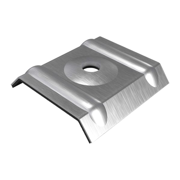 Kalot profiel 76/18 van blank aluminium, bovenzijde met boring, hoofdweergave