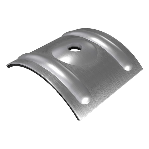 Kalot profiel 76/18 golf van blank aluminium, bovenzijde met boring