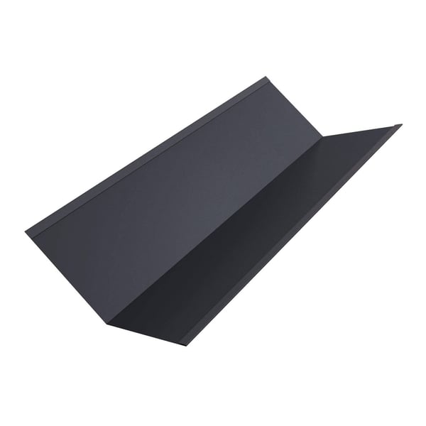 Gootstuk grafietgrijs (RAL 7024) van staal, 0,50 mm dik, met 25 µm polyester coating, hoofdaanzicht