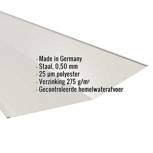 Kilgoot Grijswit RAL 9002, 0,50 mm staal, met ingebedde productgegevens