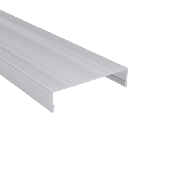 Klemdeksel voor DUO profiel, blank aluminium, bovenaanzicht