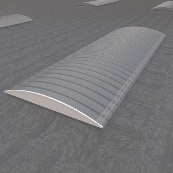 Stabilight PVC lichtkoepel 19mm, wit, gemonteerd op een grijs dak