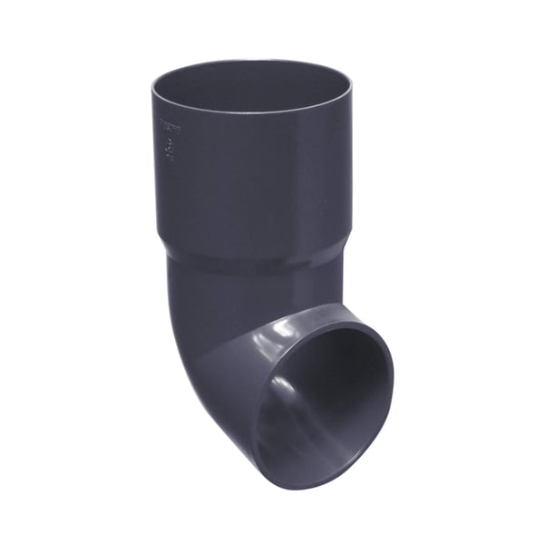 Grafiet PVC regenpijpafsplitsing van Plastmo, 90 graden hoek