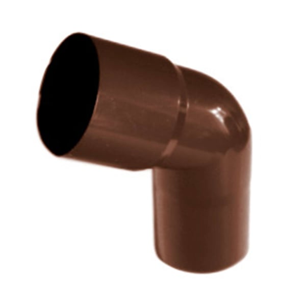 Bruine PVC regenpijpbocht 90 graden
