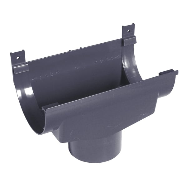 Grafiet PVC gootuitloop, vrijstaand, bovenaanzicht