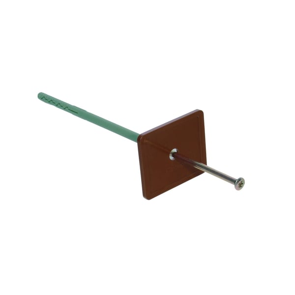 Bruine PVC dakgoothouder met schroef en plug van Plastmo