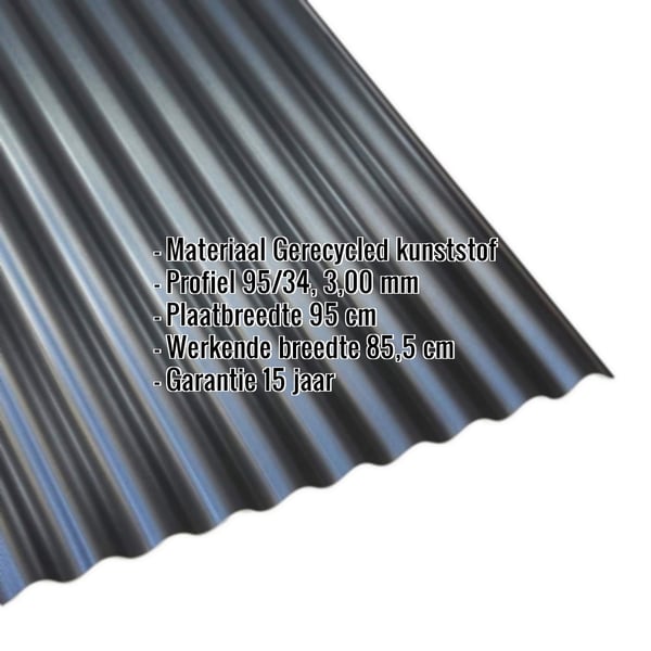 Scobalit EVO profielplaat, zwart gerecycled kunststof, 3,00 mm dik, met ingebedde productdetails