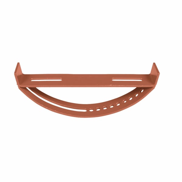 Verstelbare looproosterbeugel van verzinkt staal, terracotta (RAL 8004), met sleufgaten