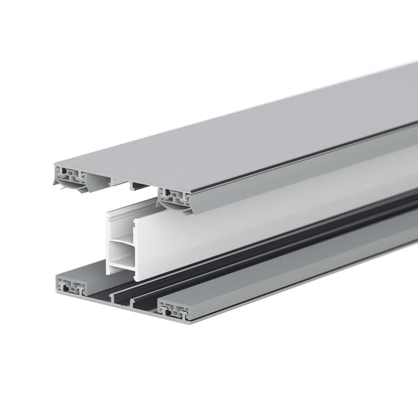 Mendiger middenprofiel 10 mm Thermo/Classic, blank, met zichtbare witte kunststof isolatie in de kern